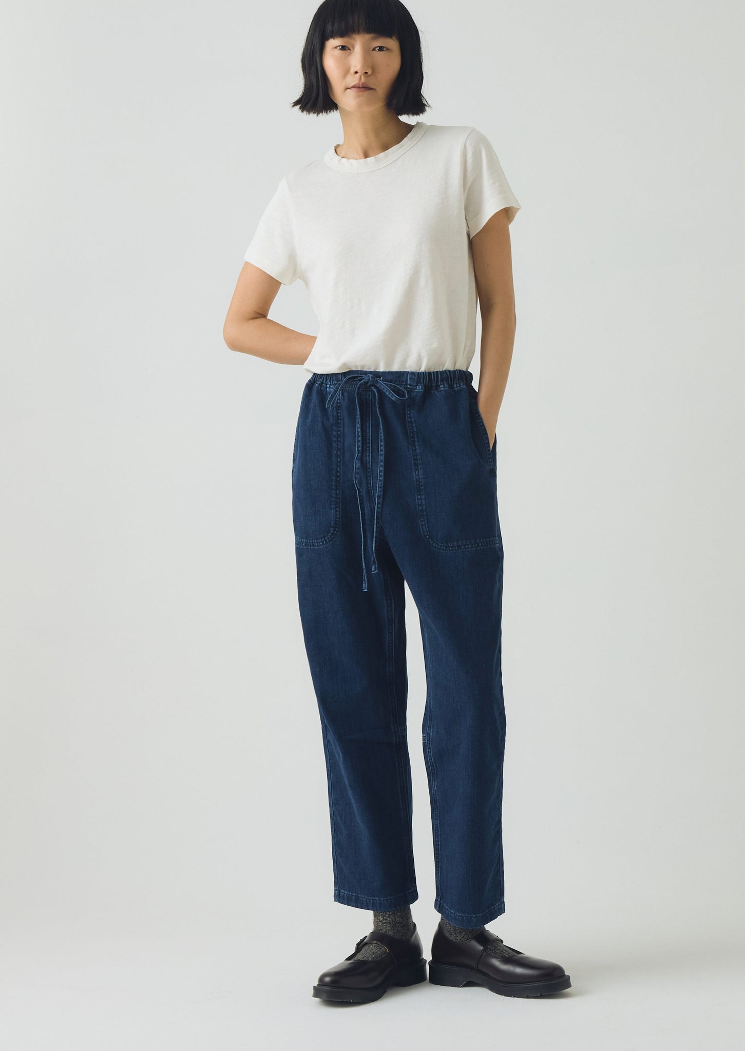 Suki Panelled Denim Trousers | Indigo | TOAST