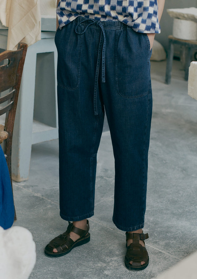 Suki Panelled Denim Trousers | Indigo