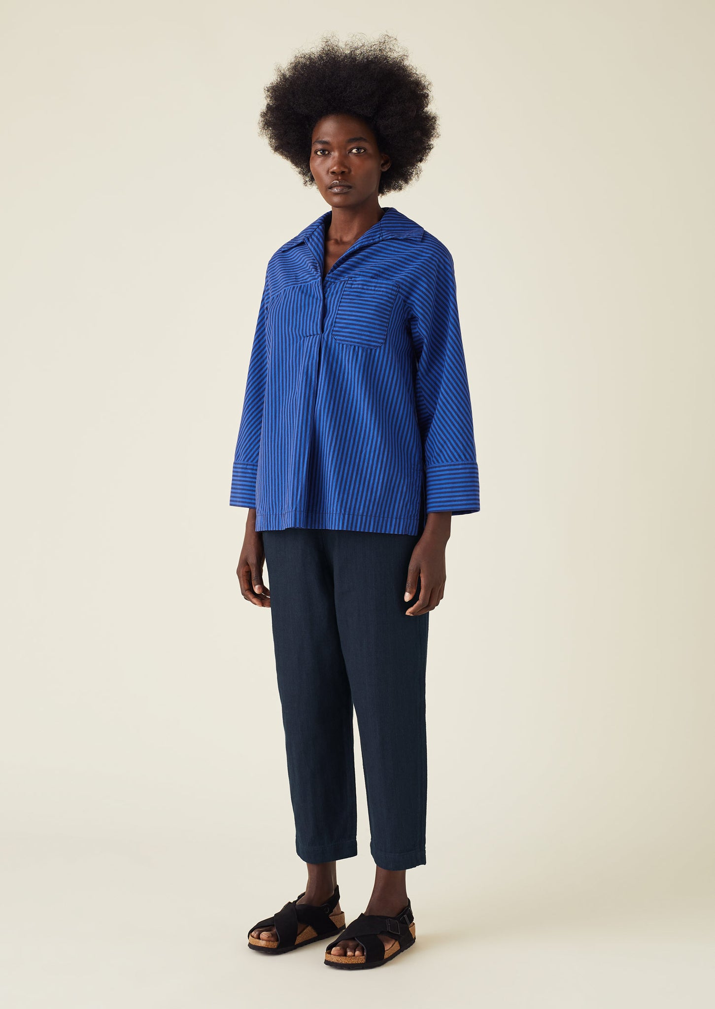 Alix Indigo Twill Trousers | Indigo