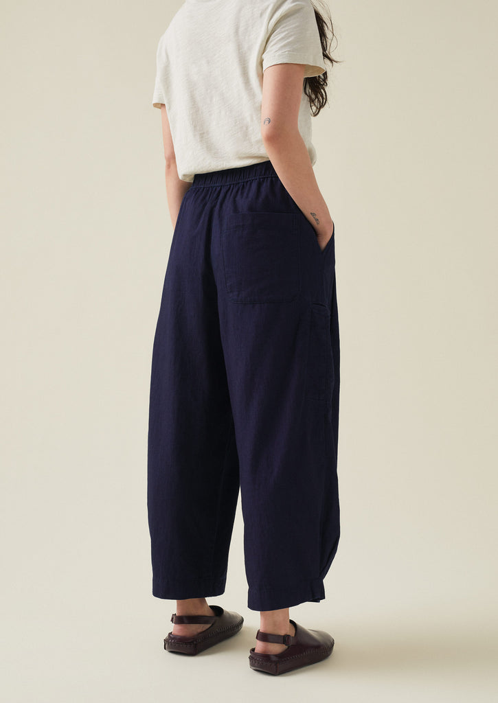 Indigo Cotton Twill Wide Leg Trousers Indigo TOAST