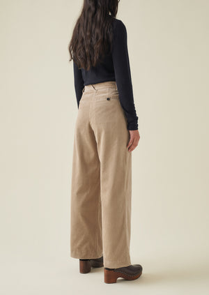 Annie Organic Cord Side Button Trousers | Blonde