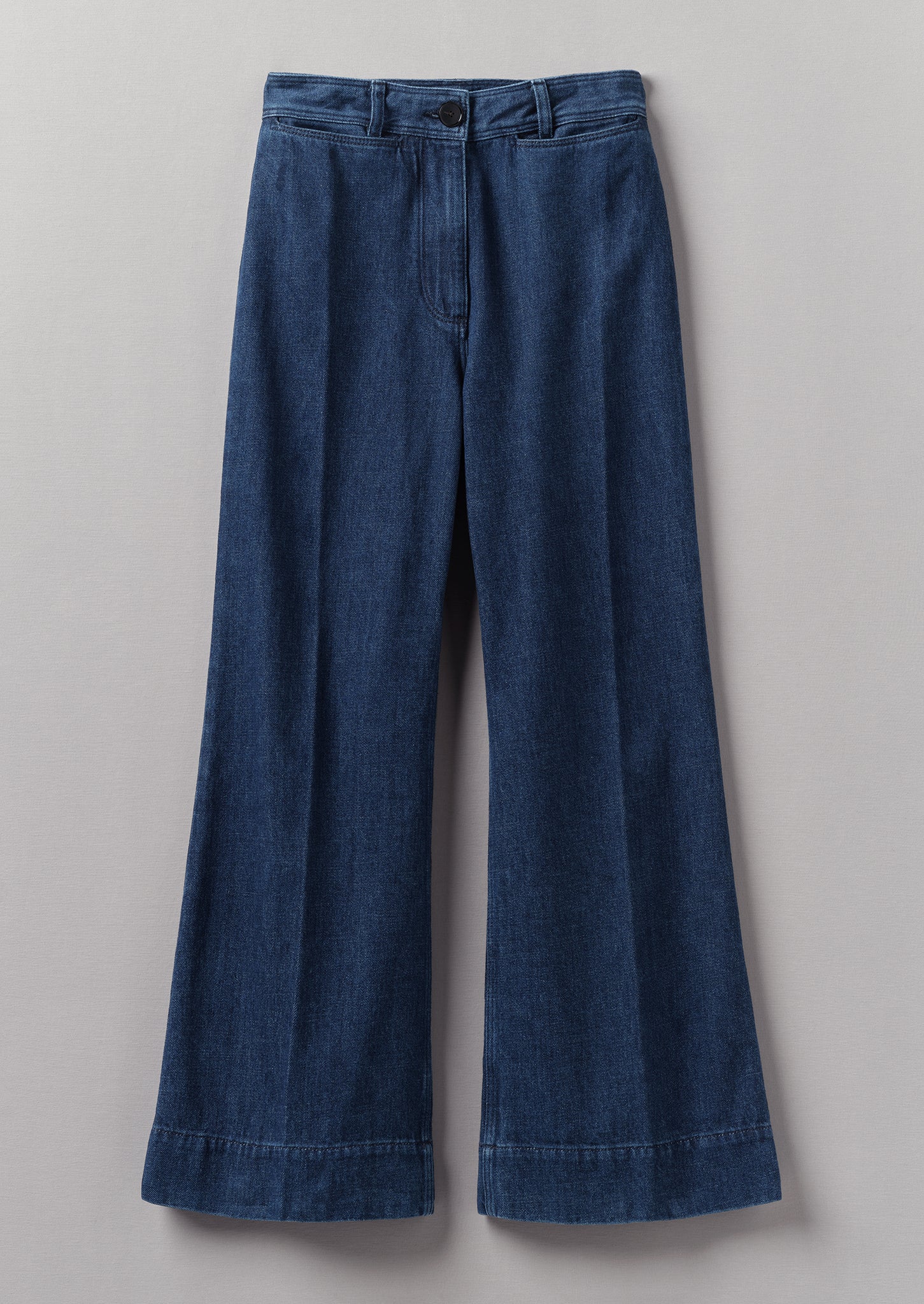 Indigo Denim Kick Flare Trousers | Indigo