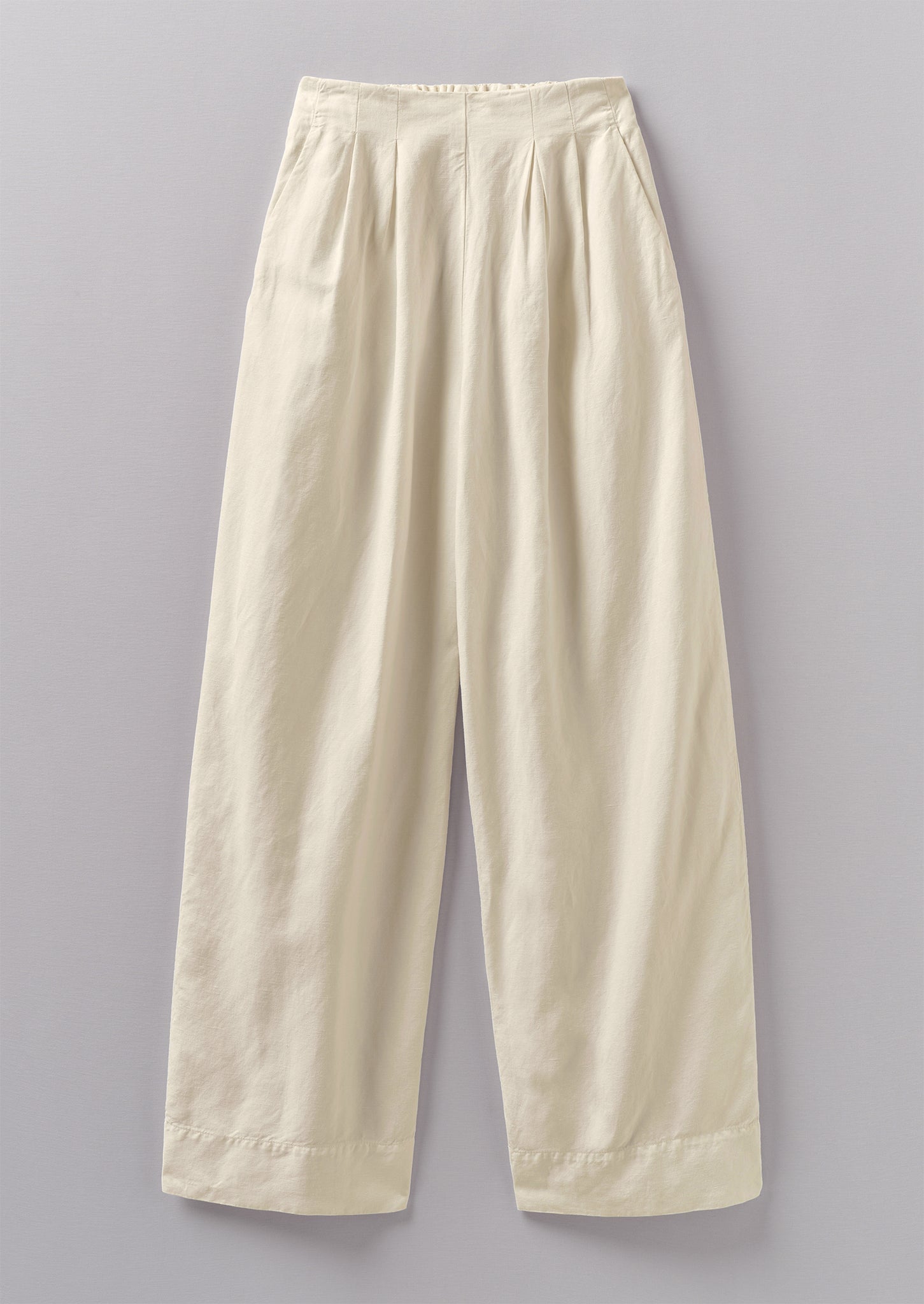 Cotton Linen Wide Leg Trousers | Parchment | TOAST