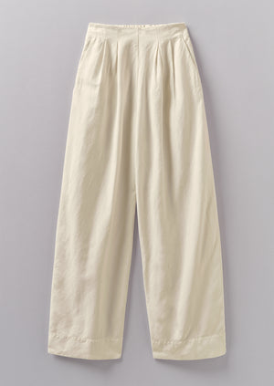 Corinne Cotton Linen Wide Leg Trousers | Parchment