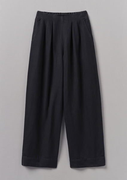 Corinne Cotton Linen Wide Leg Trousers Slate