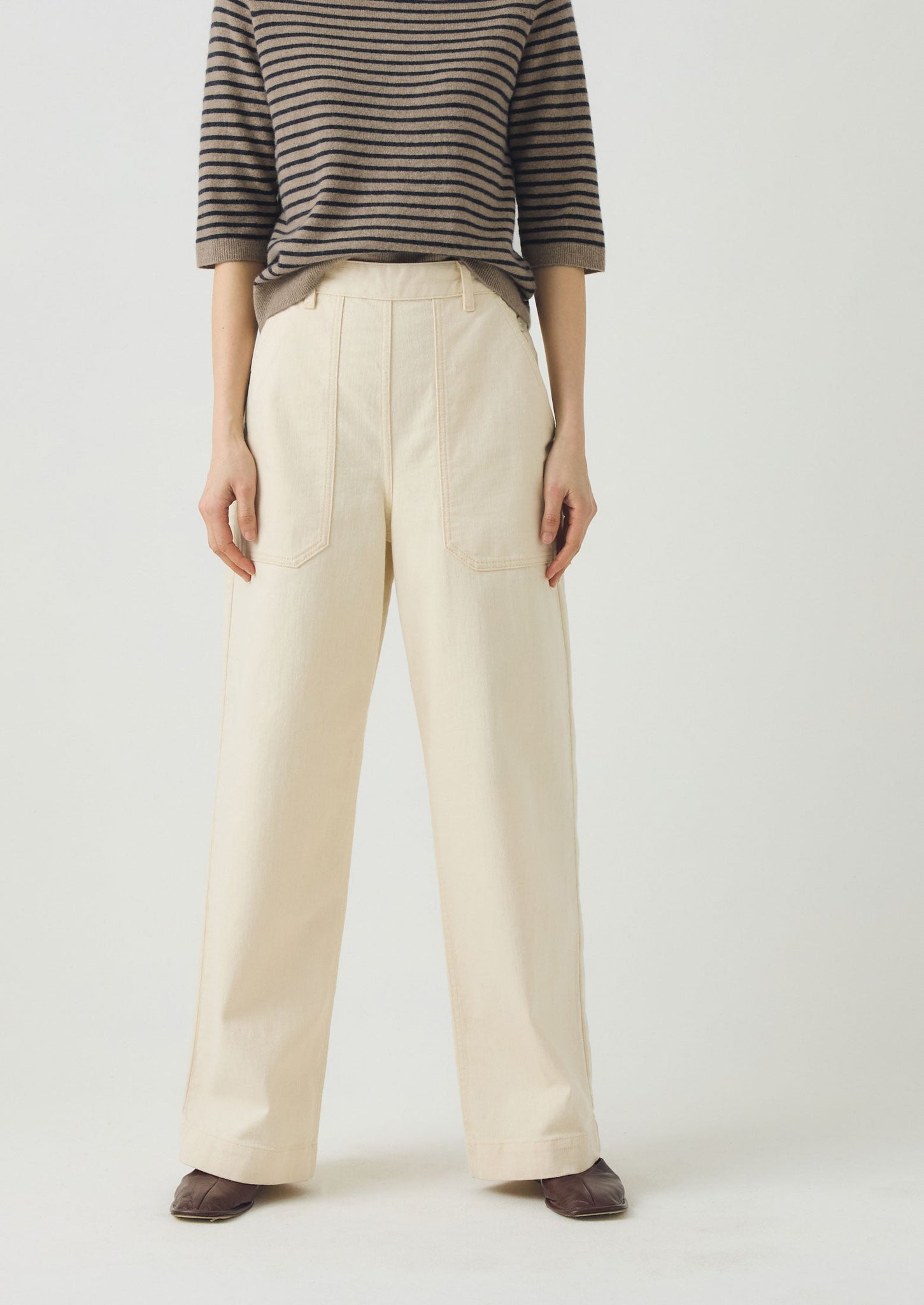 Annie Organic Denim Full Length Jeans | Ecru