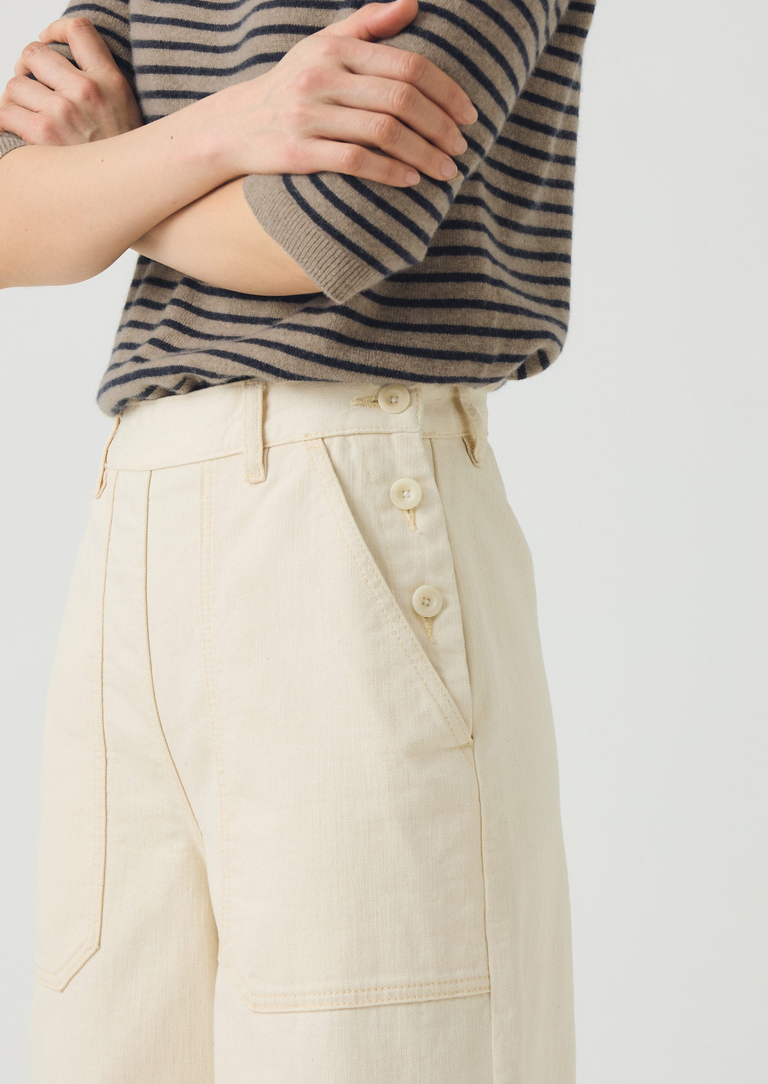 Annie Organic Denim Full Length Jeans | Ecru | TOAST