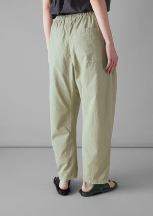 Suki Panelled Cotton Linen Trousers | Sage