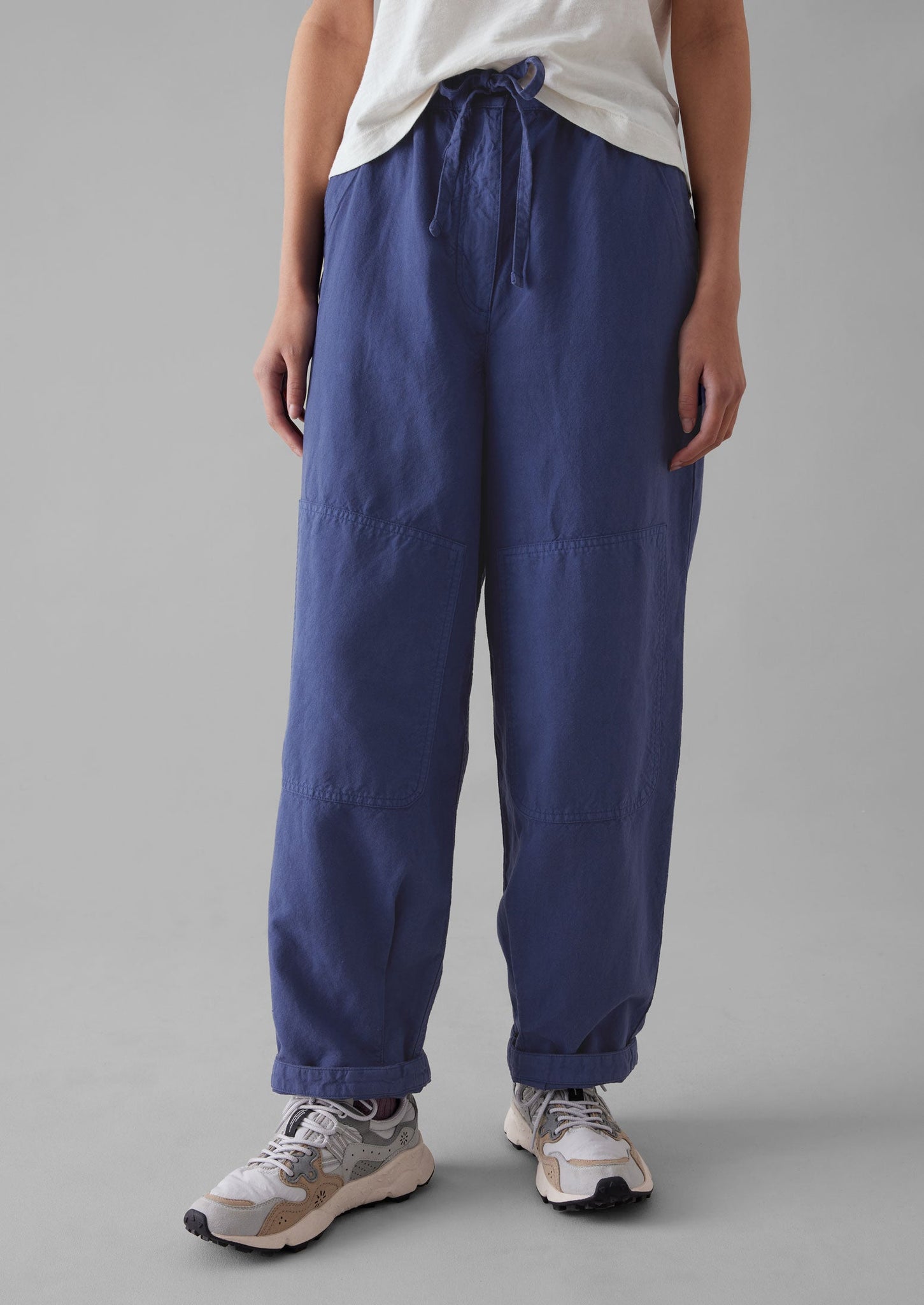 Garment Dyed Cotton Linen Canvas Trousers Indigo TOAST