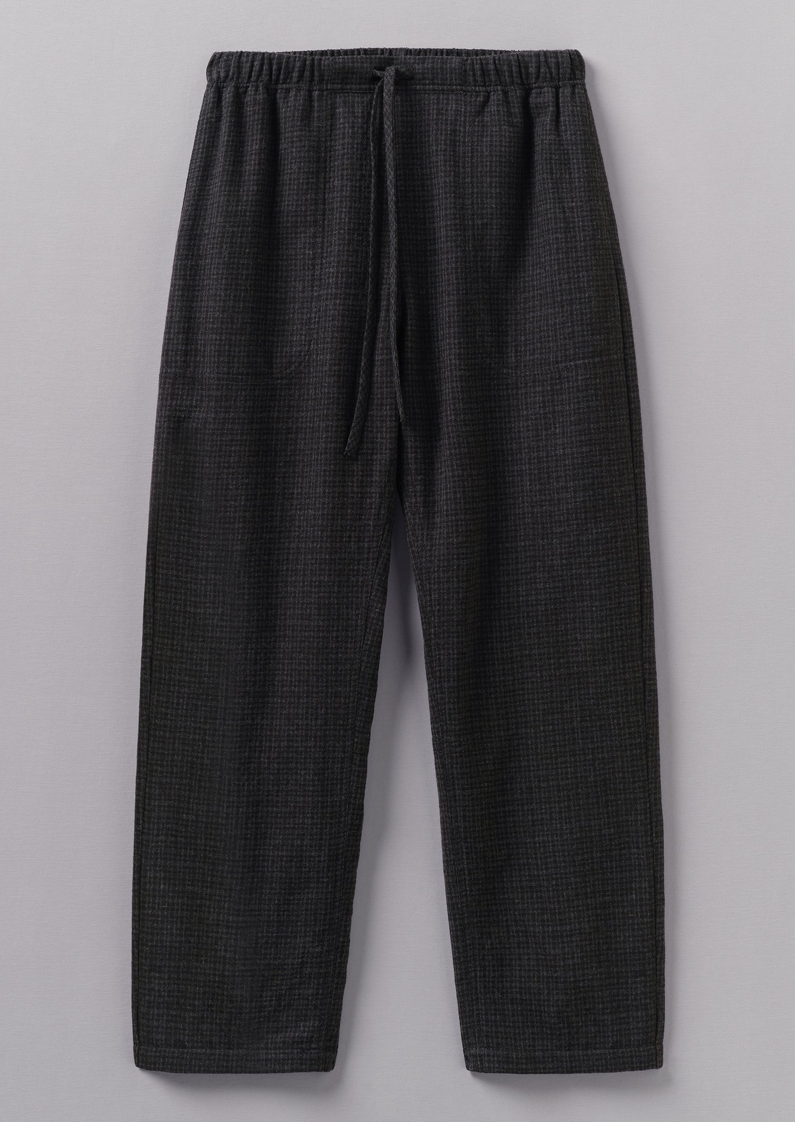 Suki Wool Cotton Seersucker Check Trousers | Carbon | TOAST