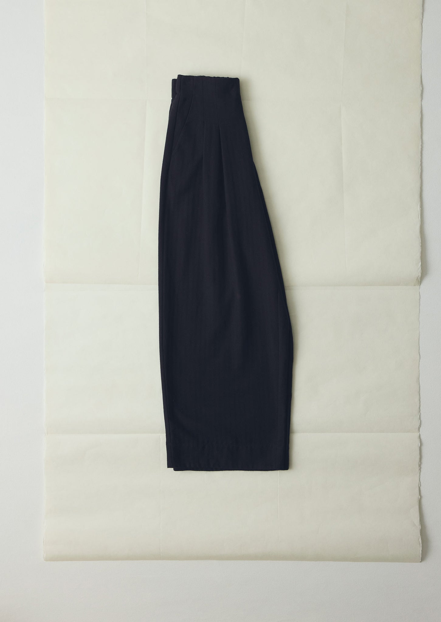 Corinne Wool Cotton Herringbone Wide Leg Trousers | Black