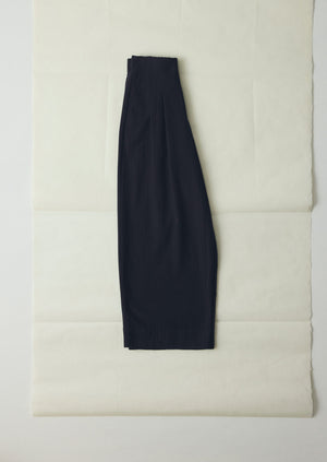 Corinne Wool Cotton Herringbone Wide Leg Trousers | Black