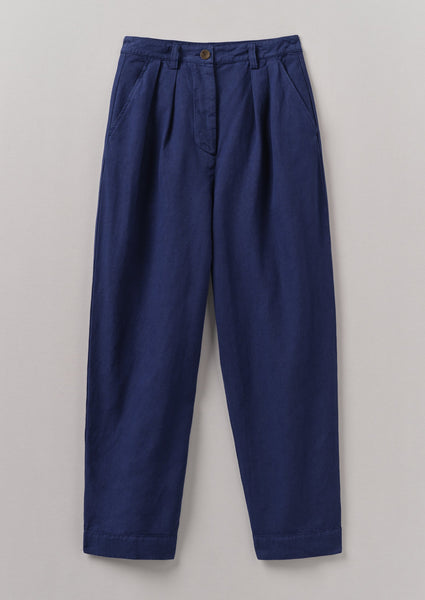 Cotton Linen Herringbone Trousers Maize