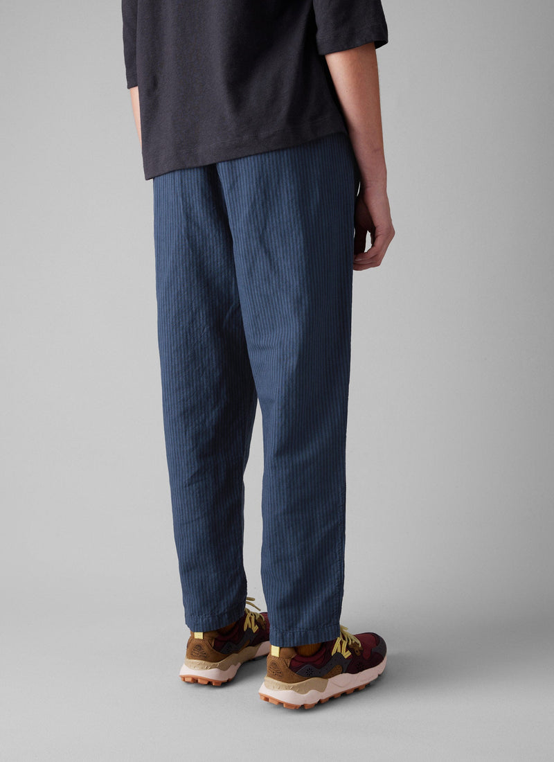 Alix Stripe Cotton Linen Trousers | Engineer Blue