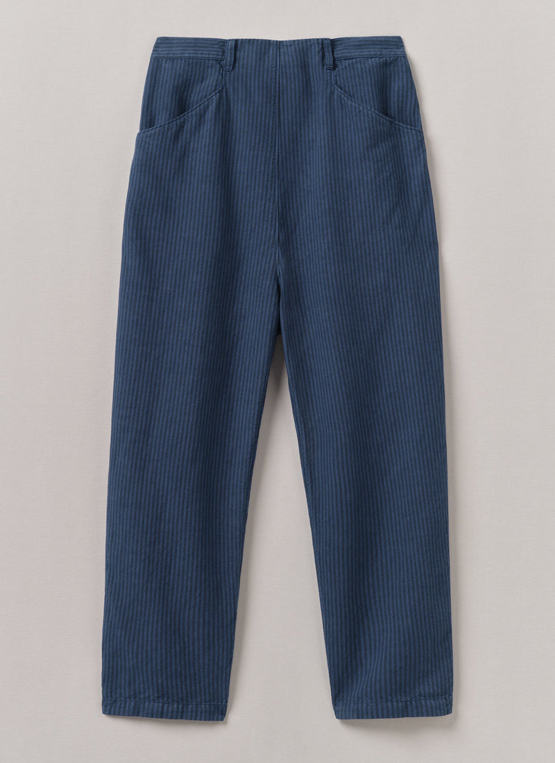 Alix Stripe Cotton Linen Trousers | Engineer Blue