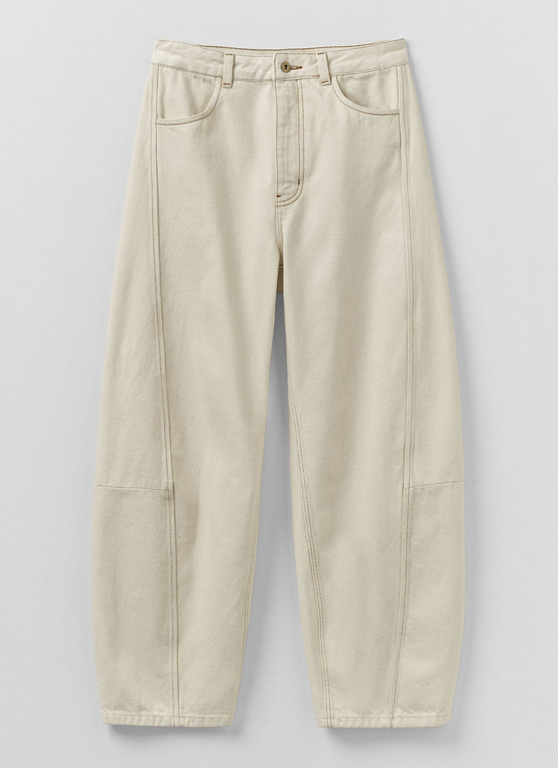 Sculptural Seamed Denim Trousers | Ecru