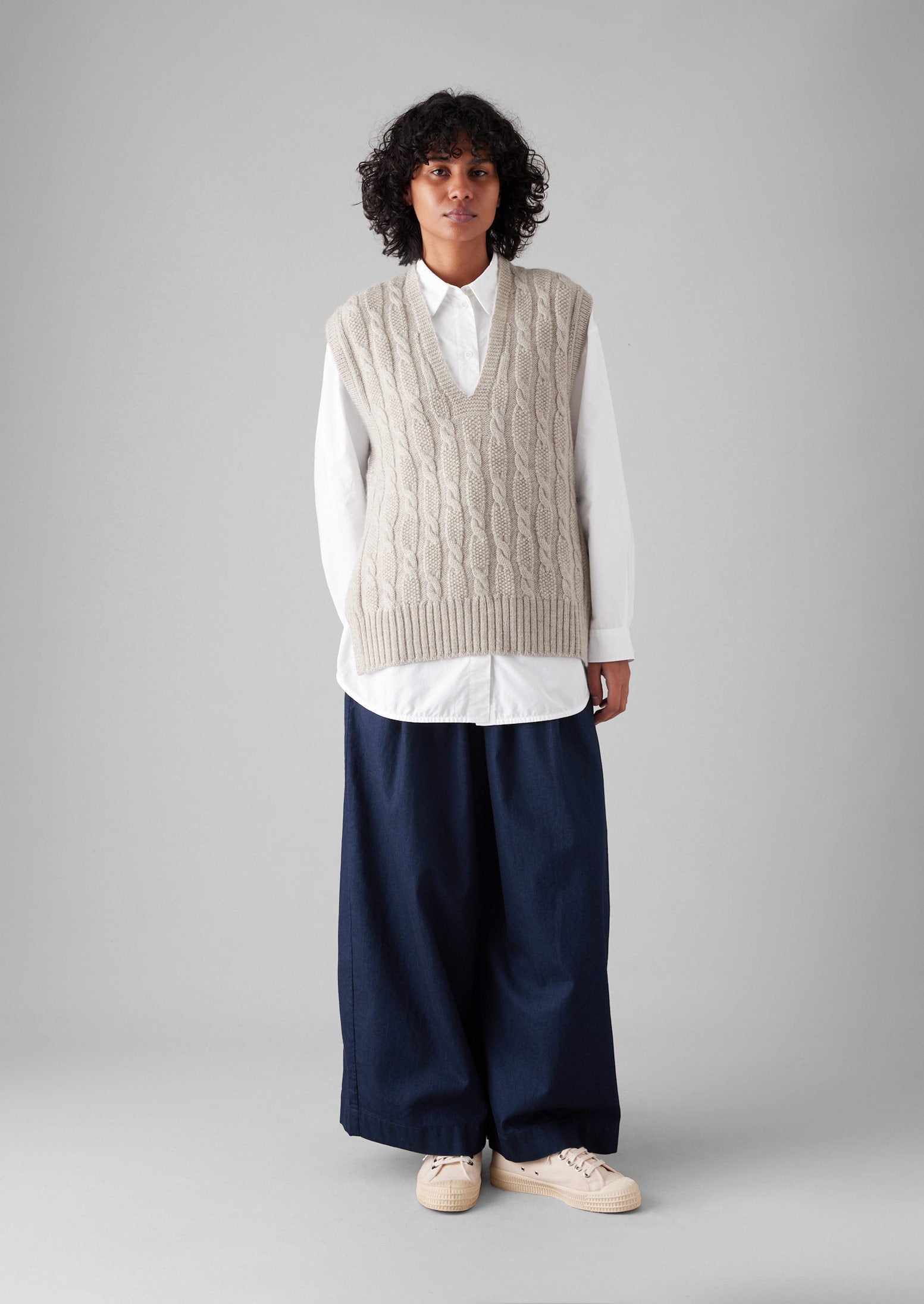 Twill Pull On Trousers | Indigo | TOAST