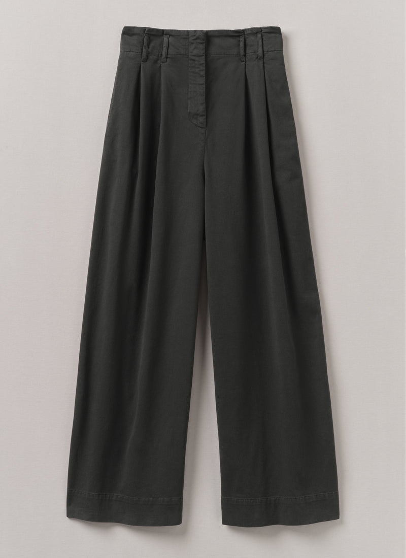Cotton Paper Bag Trousers | Soft Black