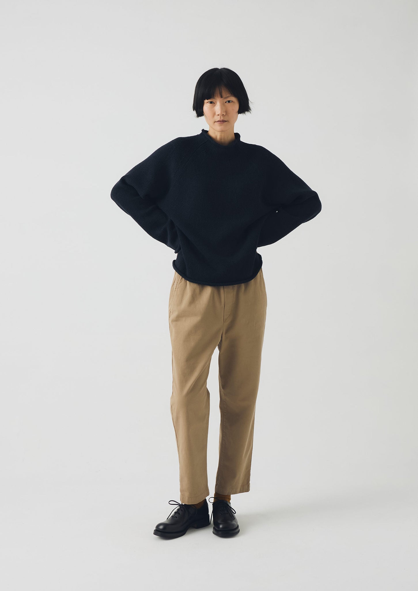 Gabi Cotton Pull On Trousers | Ash Brown