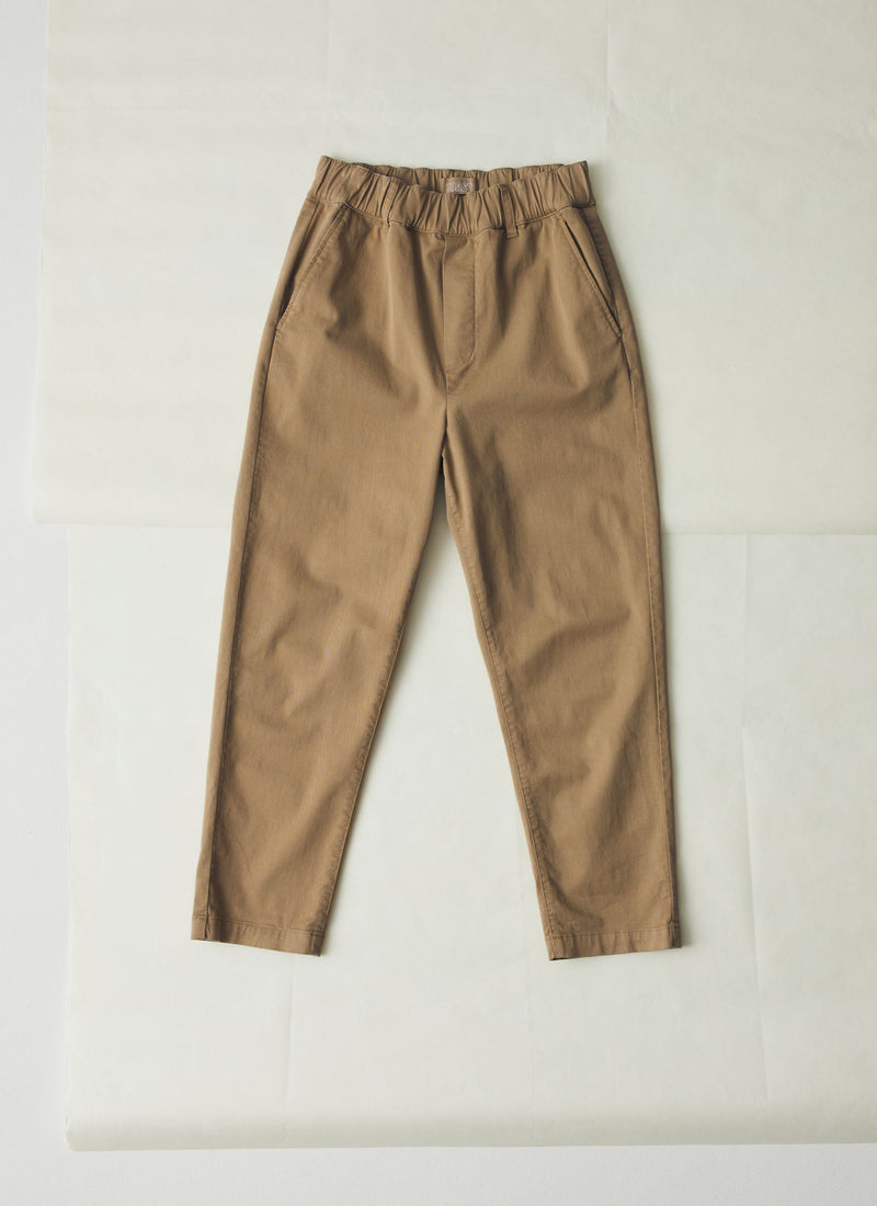 Gabi Cotton Pull On Trousers | Ash Brown