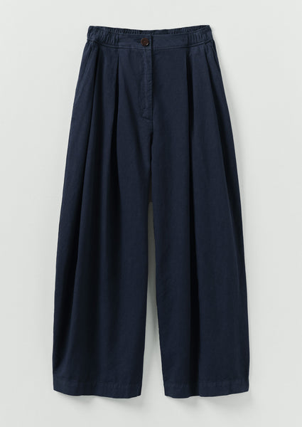 Carys Cotton Linen Canvas Wide Leg Trousers Anthracite