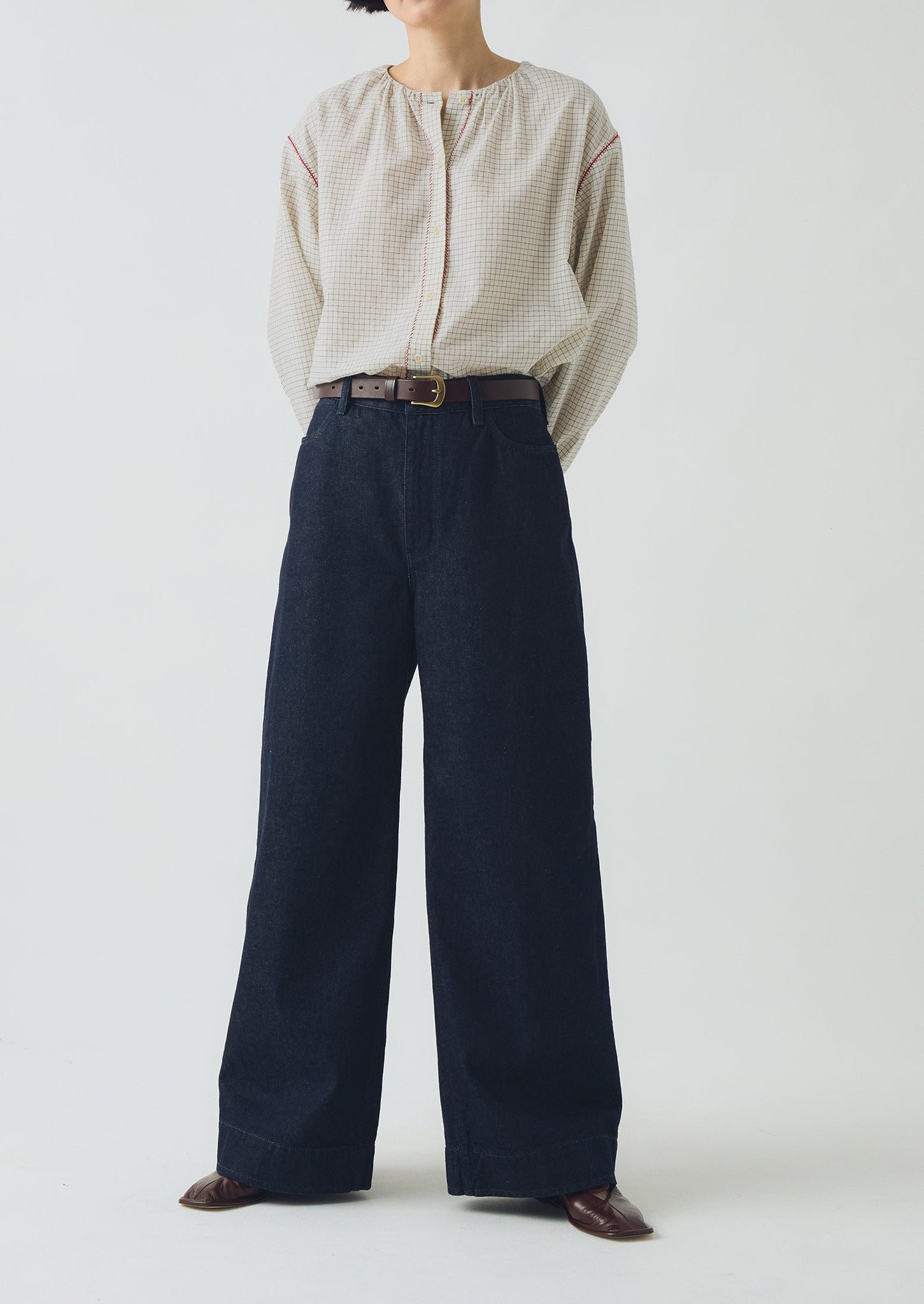 Wide Leg Denim Trousers | Indigo