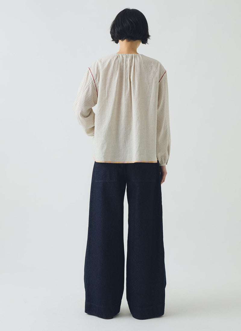 Wide Leg Denim Trousers | Indigo