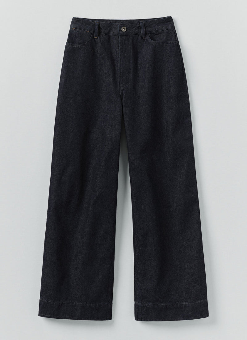 Wide Leg Denim Trousers | Indigo