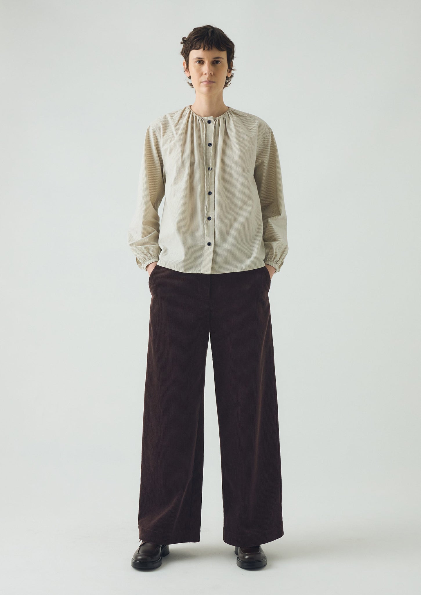 Wide Leg Organic Cord Trousers | Java