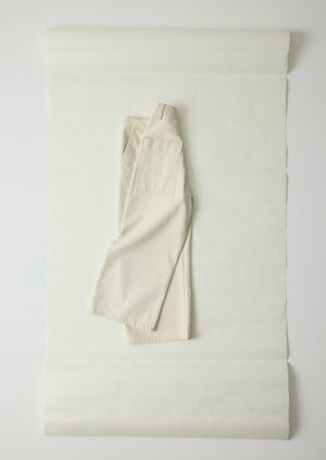 Relaxed Wide Leg Denim Trousers | Ecru