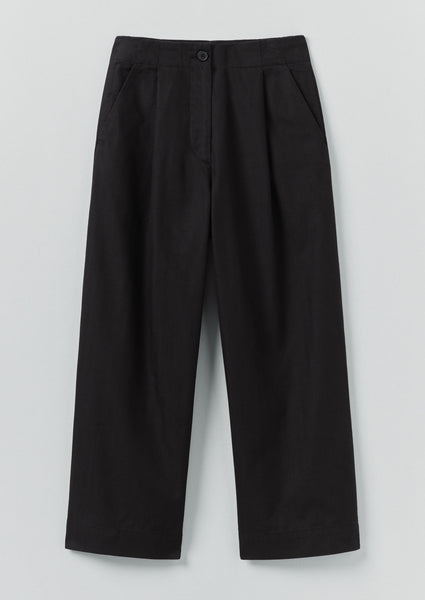 Cotton Wool Herringbone Pleat Front Trousers