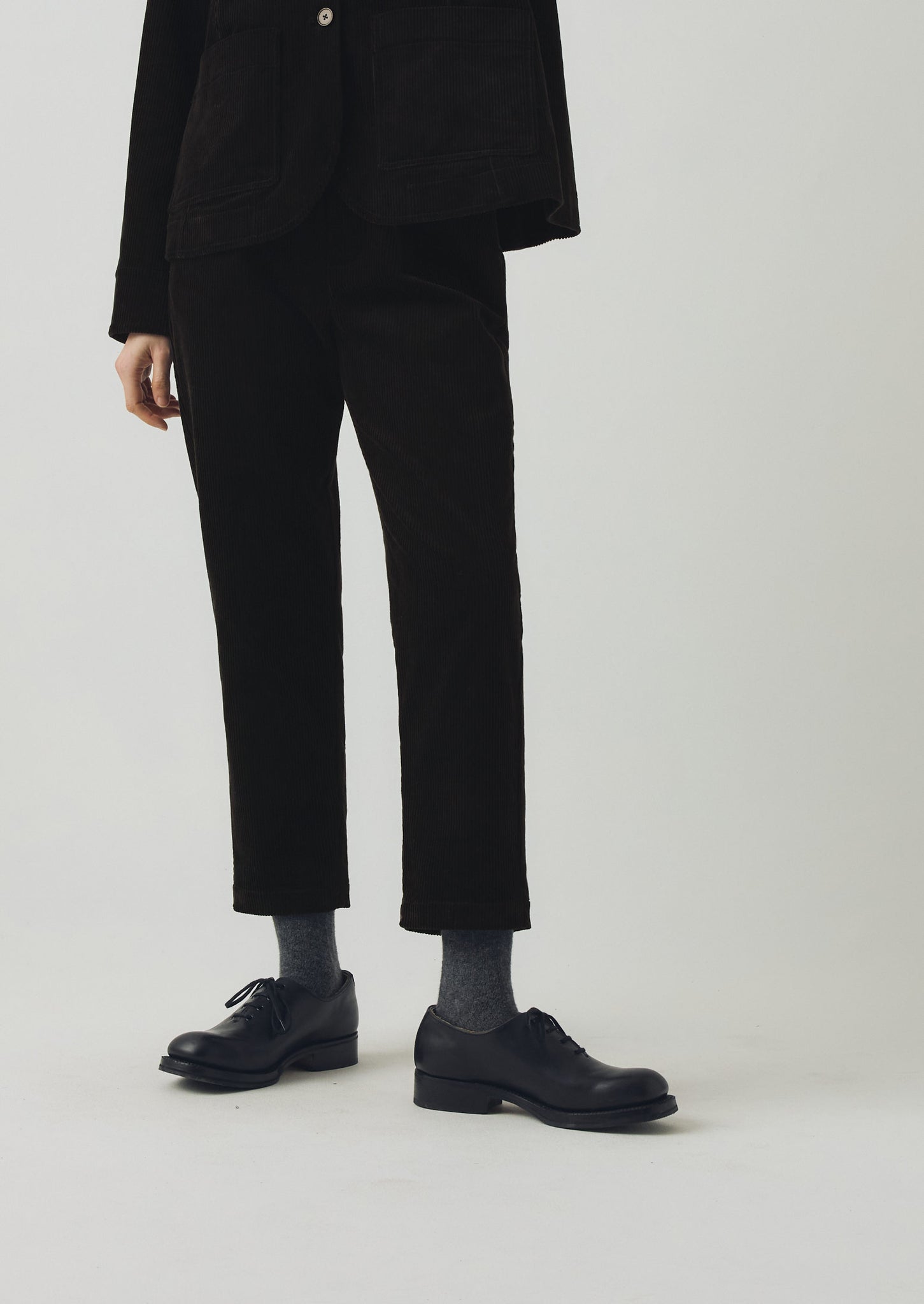 Gabi Organic Cord Pull On Trousers | Anthracite