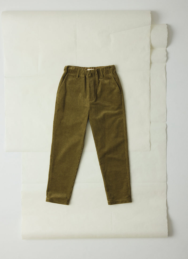 Gabi Cord Pull On Trousers | Antique Olive