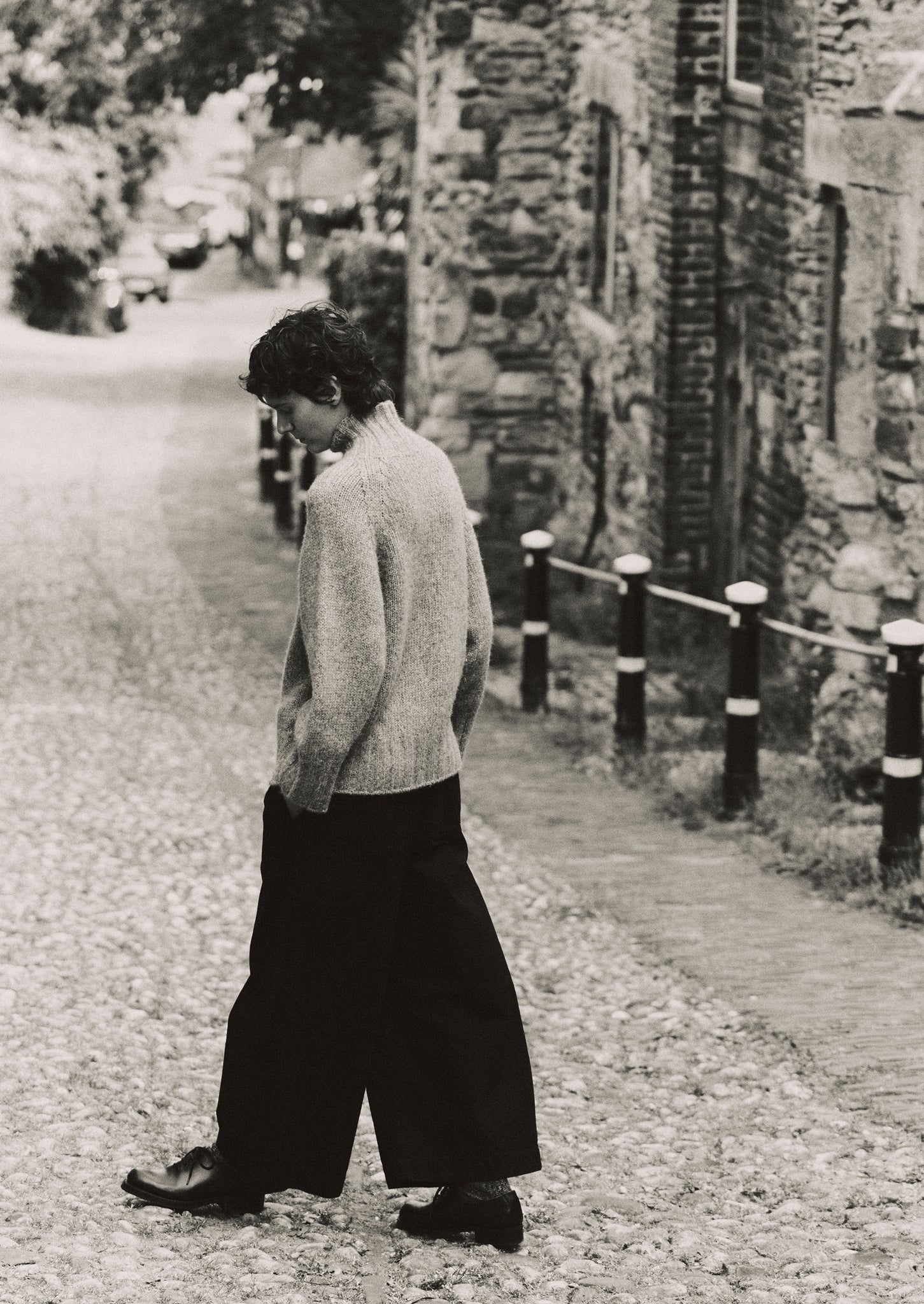 Denim Pleat Front Trousers | Carbon Black