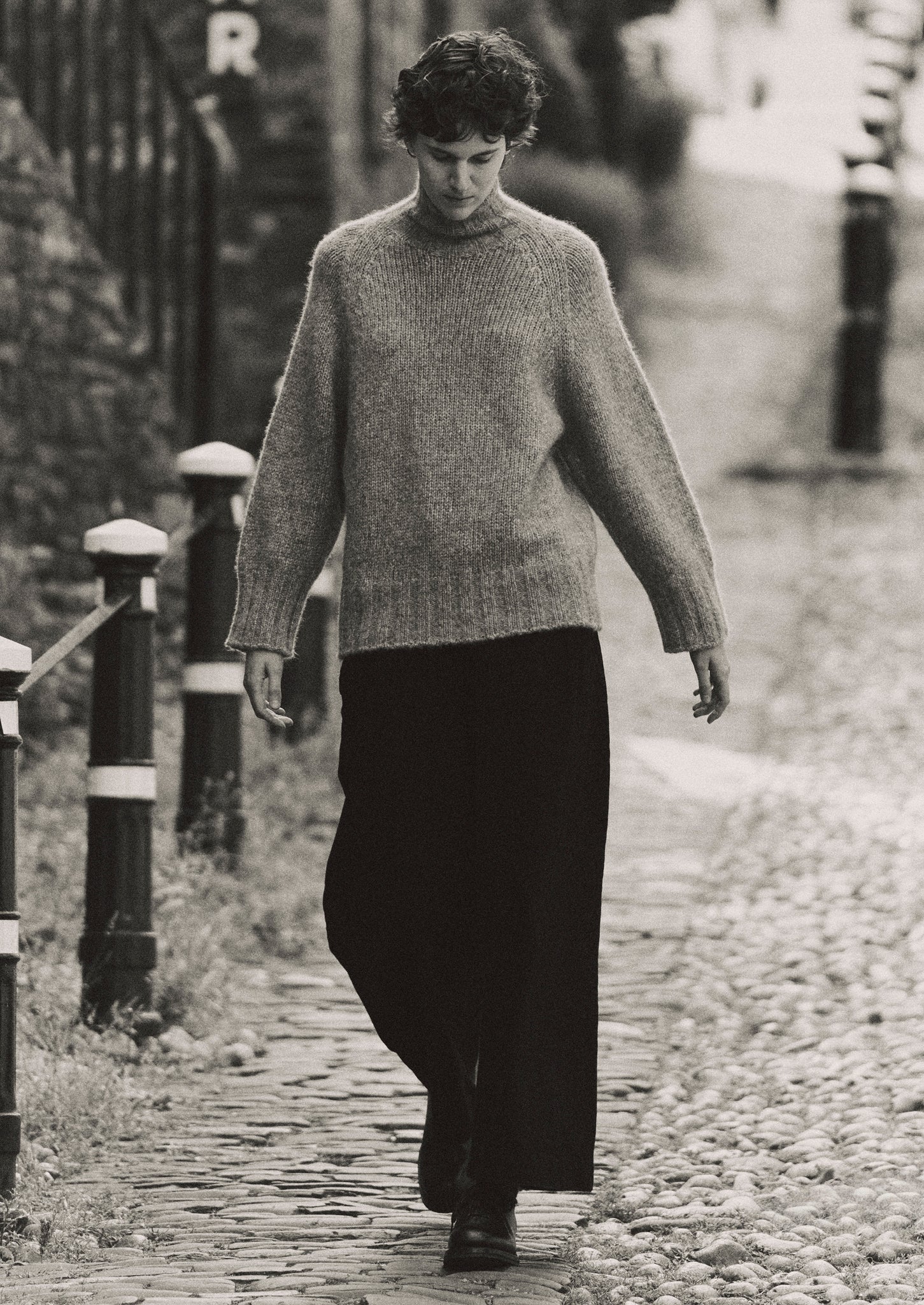 Denim Pleat Front Trousers | Carbon Black