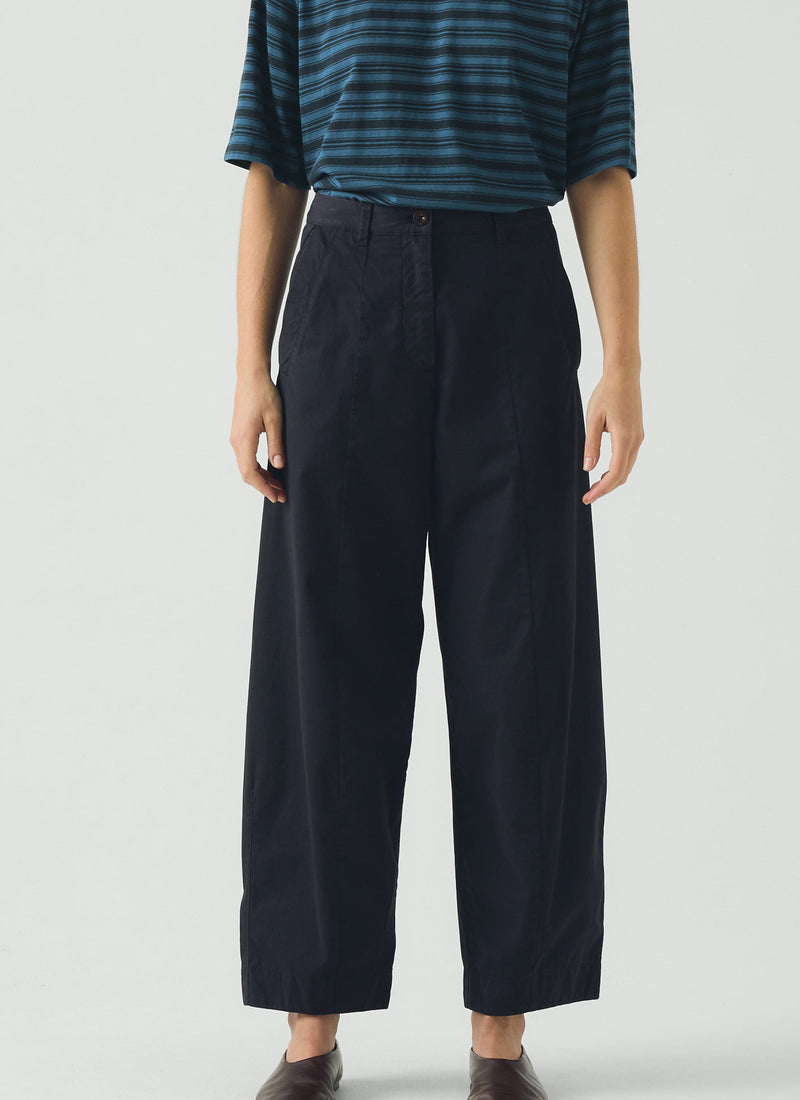 Sculpted Organic Cotton Twill Trousers | Slate