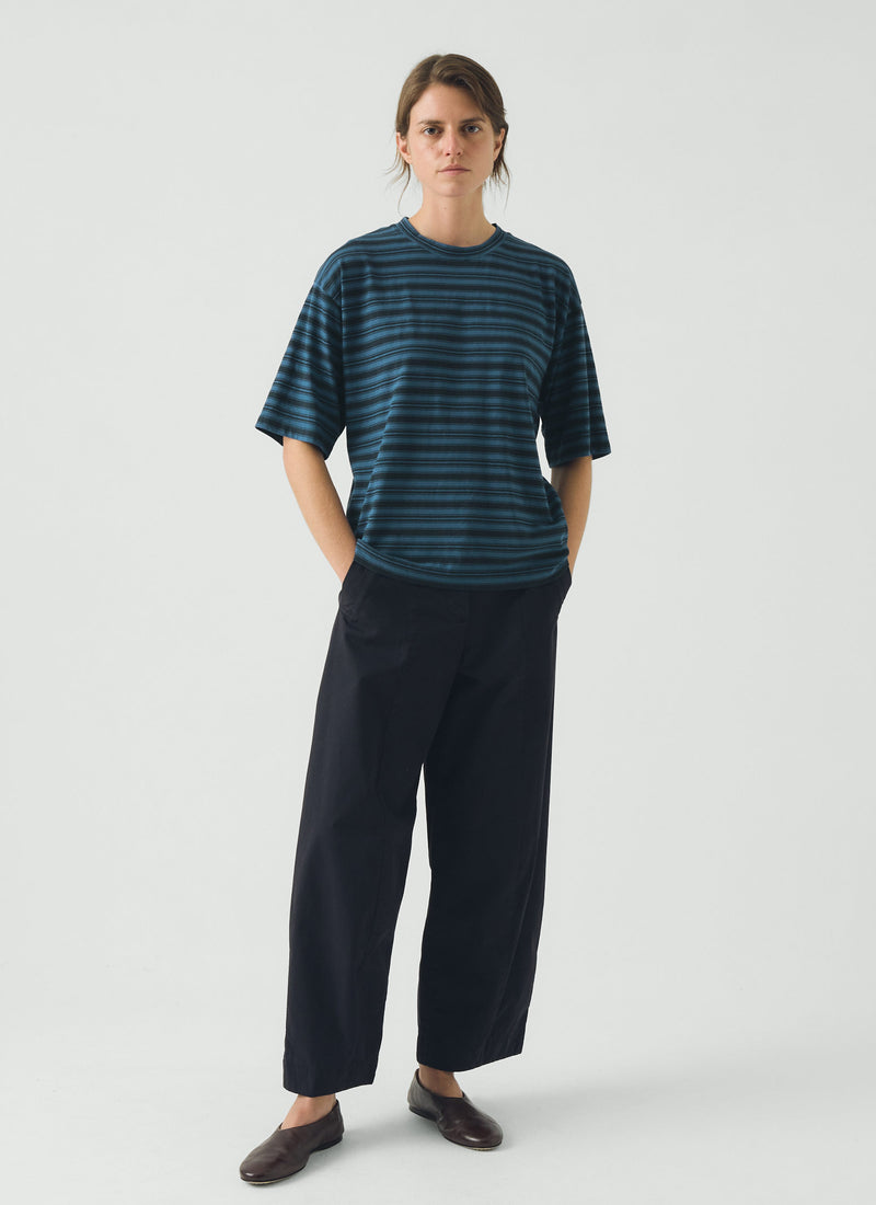 Sculpted Organic Cotton Twill Trousers | Slate