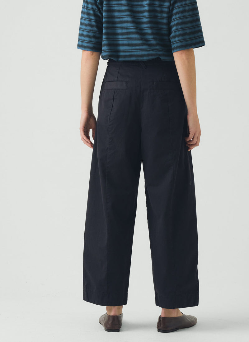 Sculpted Organic Cotton Twill Trousers | Slate