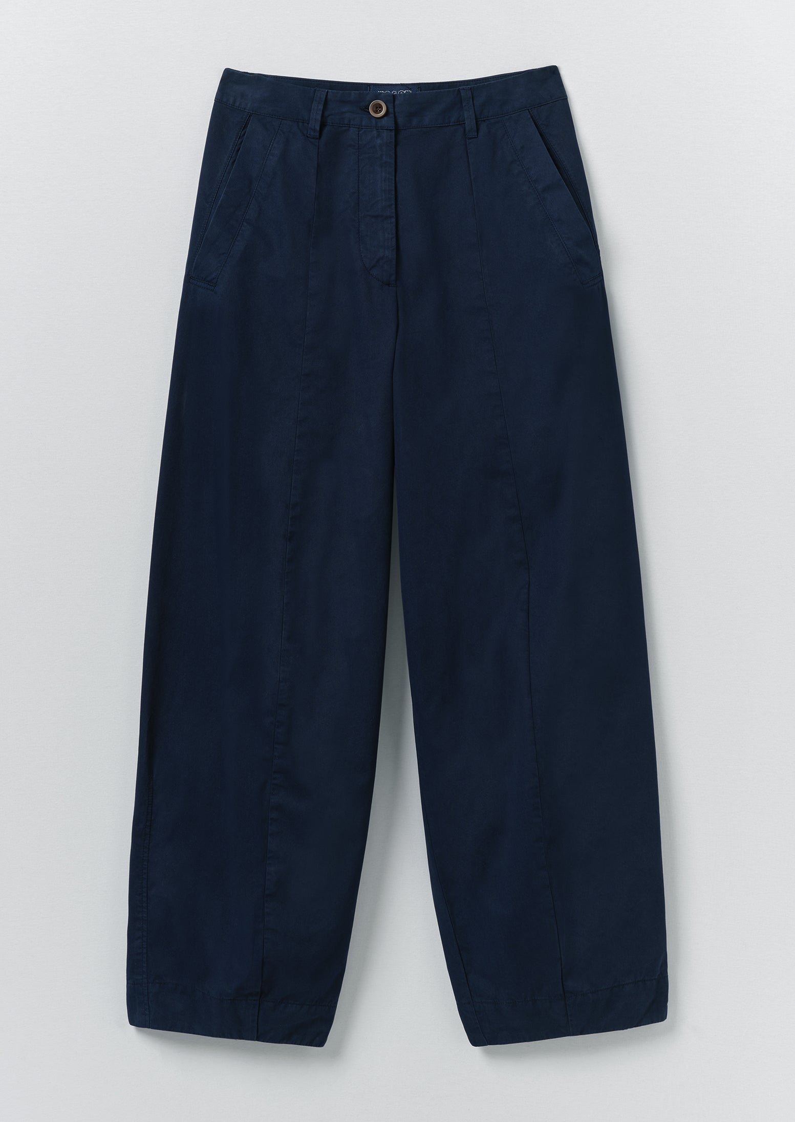 Sculpted Organic Cotton Twill Trousers | Mid Blue | TOAST