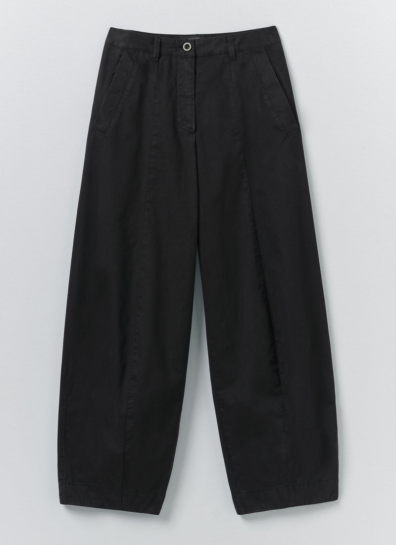 Sculpted Organic Cotton Twill Trousers | Slate