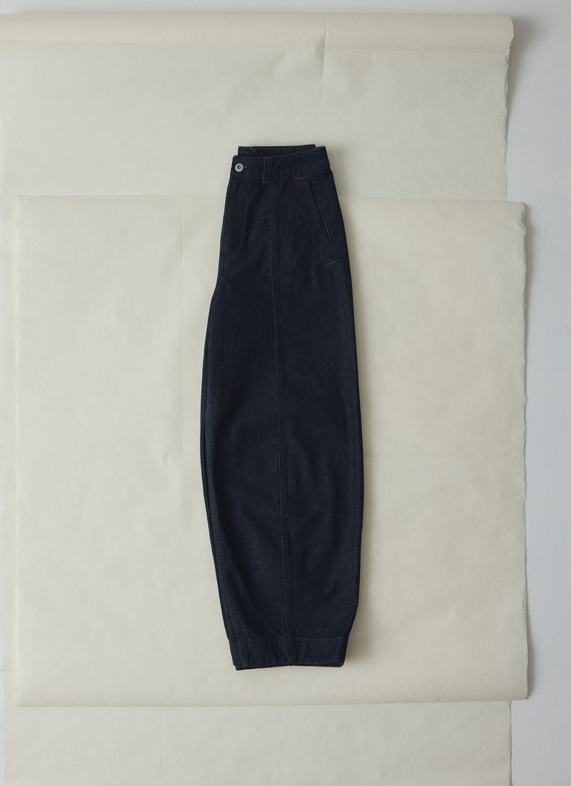 Sculpted Indigo Denim Trousers | Indigo