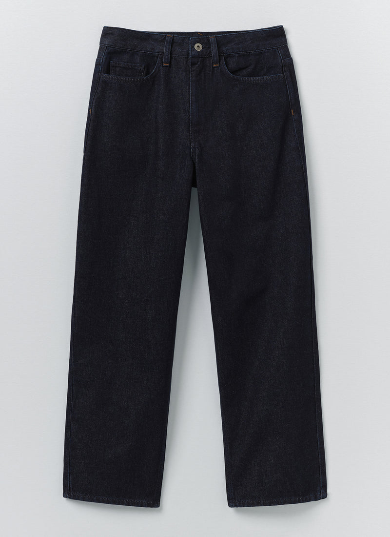 Indigo Denim Tapered Trousers | Indigo