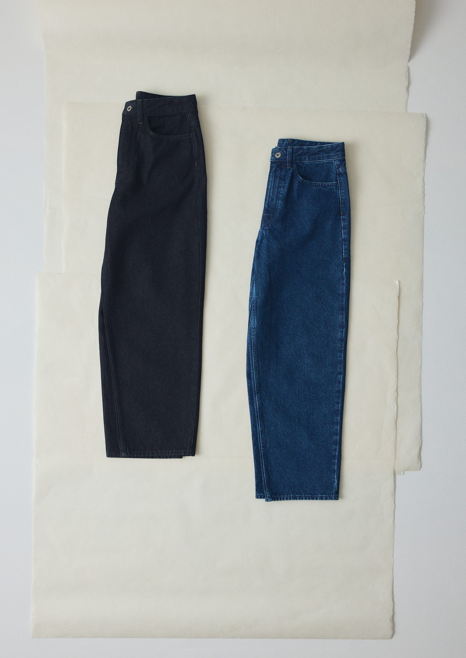 Indigo Denim Tapered Trousers | Mid Blue | TOAST