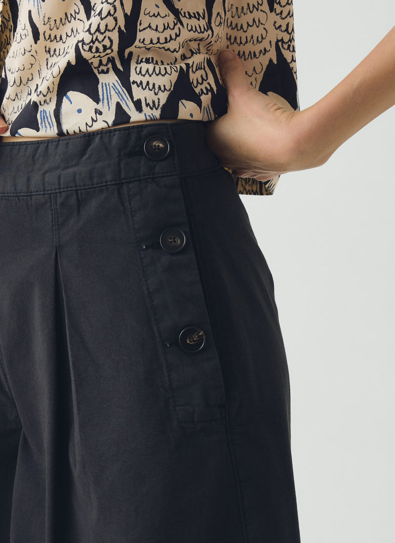 Pleat Front Cotton Twill Shorts | Slate