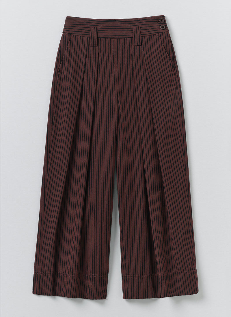 Stripe Fisherman Cotton Trousers | Black/Multi