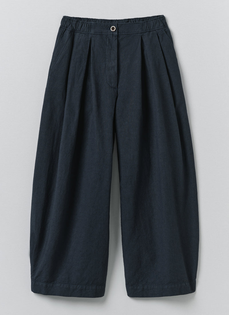 Carys Micro Houndstooth Wide Leg Trousers | Steel Blue