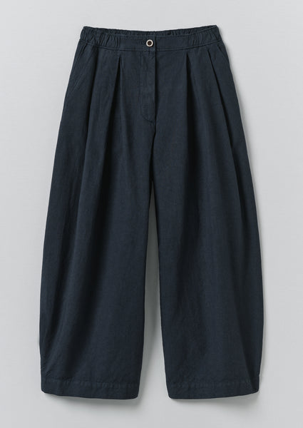 Carys Micro Houndstooth Wide Leg Trousers | Steel Blue | TOAST