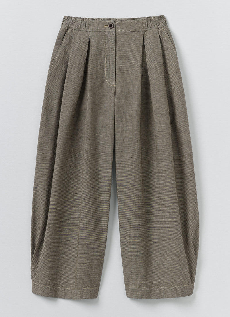 Carys Micro Houndstooth Wide Leg Trousers | Vintage White/Black