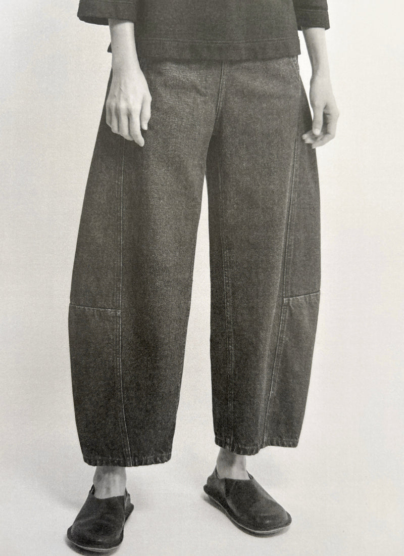Twisted Seam Cotton Linen Denim Trousers | Indigo
