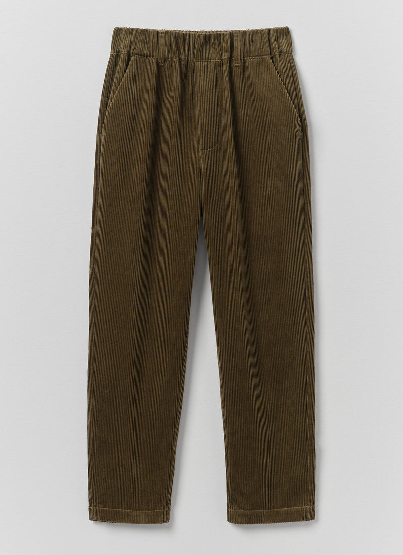 Gabi Cord Pull On Trousers | Bronze Green